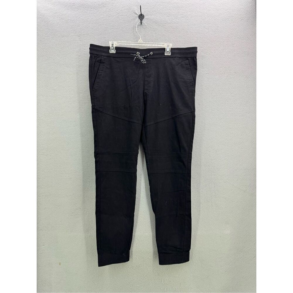 Burnside Mens Black Cotton Blend Drawstring Jogger Pants Size 2XL